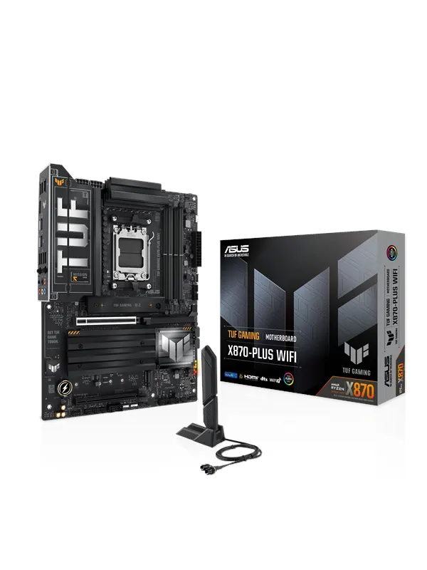 ASUS TUF GAMING X870-PLUS WIFI Moderkort - AMD X870 - AMD AM5 - DDR5 RAM - ATX