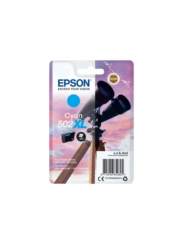 Epson 502XL - høj kapacitet - cyan - original - blækpatron