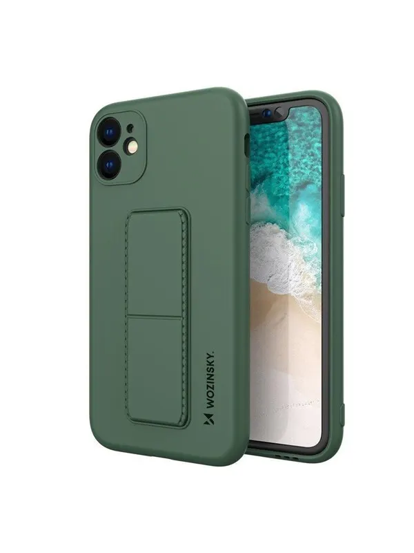 Wozinsky Kickstand Case Silicone Case with Stand Case for Samsung Galaxy A72 4G Dark Green