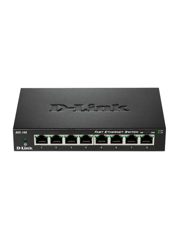 D-Link DES 108 - switch - 8 portar - skrivbords
