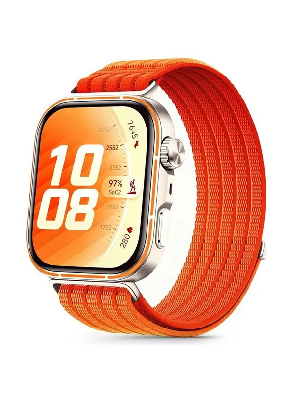 Tech-Protect Nylon Strap on an Huawei Watch Fit 3 / 4 / 4 Pro / 5 / 5 Pro - Orange