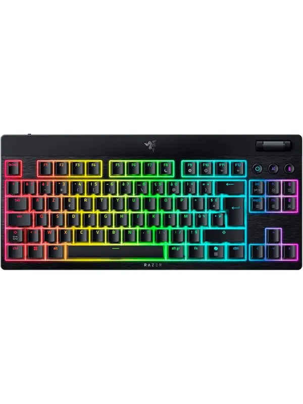 Razer BlackWidow V4 Low-Profile TKL HyperSpeed - Orange Mechanical - Gaming Keyboard - Utan numpad - Fransk - Svart