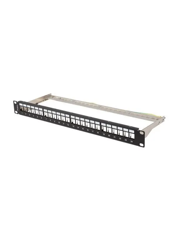 Lanberg Patch Panel Blank 24-Port 1U 19" FTP for Keystone Modules Black