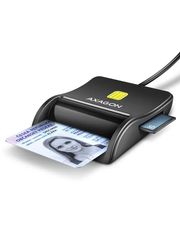 AXAGON USB-A Smart card &amp; SD / microSD / SIM / Smart Card Flatreader