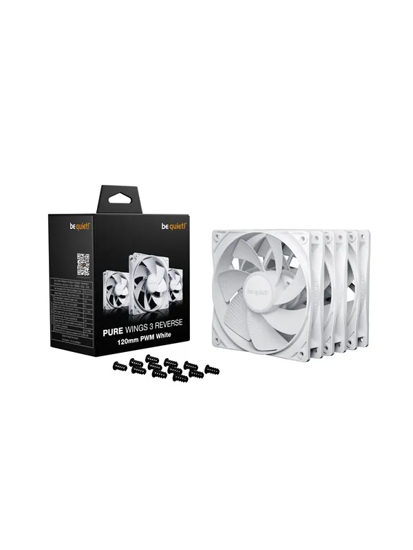 be quiet! PURE WINGS 3 120 White Reverse (3-pack) - Chassi fläkt - 120mm - Vit - 30 dBA