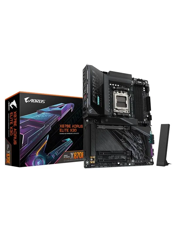 GIGABYTE X870E AORUS ELITE X3D Moderkort - AMD X870E - AMD AM5 - DDR5 RAM - ATX