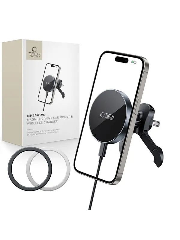 Tech-Protect mm15W-V5 Magnetic MagSafe Car Mount for Air Vent - Black