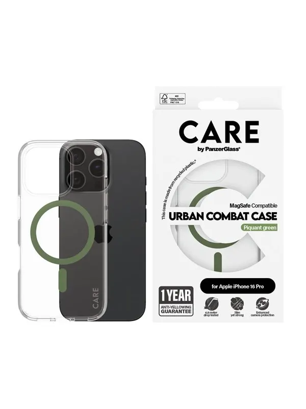 CARE by PanzerGlass Case Flagship Green MagSafe iPhone 16 Pro