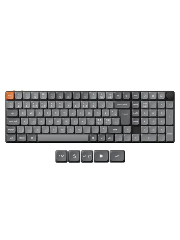 Keychron K17 MAX Wireless Tri-Mode Hot Swap QMK/VIA Gateron Low Profile Red - Gaming Tangentbord - Nordisk - Svart