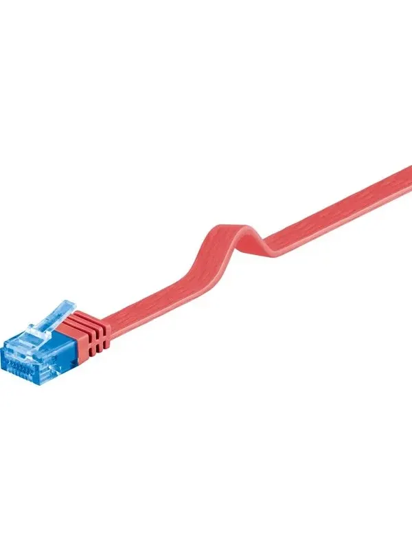 Pro LAN CAT 6A U/UTP flat - Röd - 2m