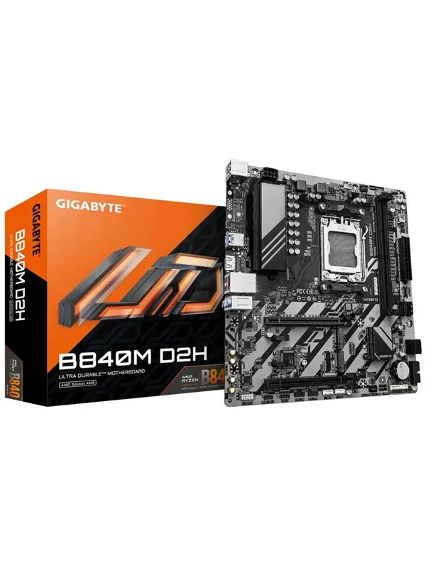 GIGABYTE B840M D2H Moderkort - AMD B840 - AMD AM5 - DDR5 RAM - Micro-ATX