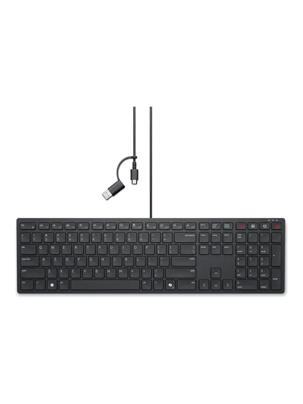 Dell Wired Collaboration Keyboard KB525C - keyboard - QWERTY - US International Input Device - Tangentbord - Universal - Svart