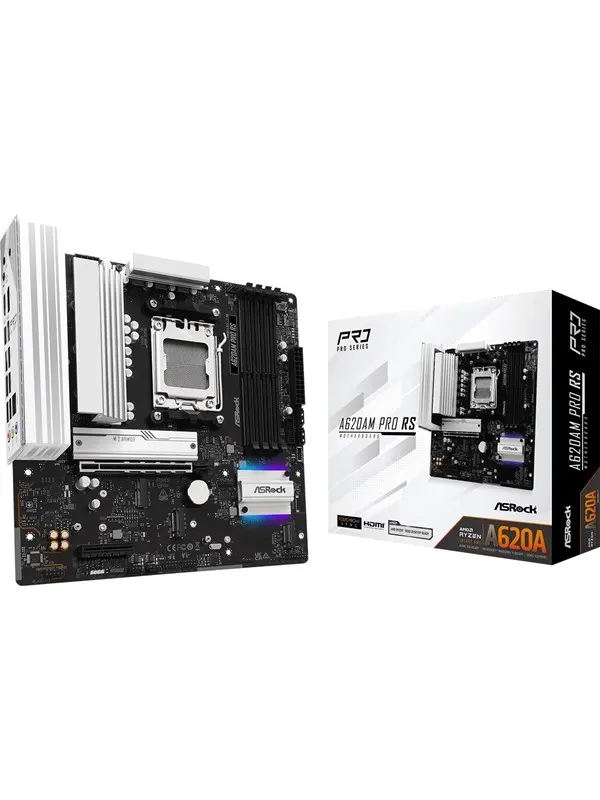 ASRock A620AM Pro RS Moderkort - AMD A620A - AMD AM5 - DDR5 RAM - Micro-ATX