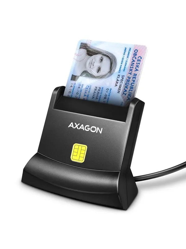 AXAGON USB-A Smartkort / ID-kort StällLäsare