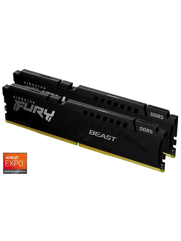 Kingston FURY Beast DDR5-5600 - 32GB - CL36 - Dual Channel (2 pcs) - AMD EXPO & Intel XMP - Svart