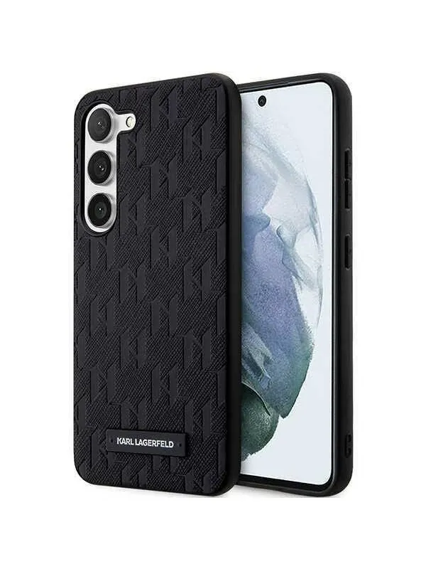 Karl Lagerfeld Saffiano Mono Metal Logo case for Samsung Galaxy S24+ - black