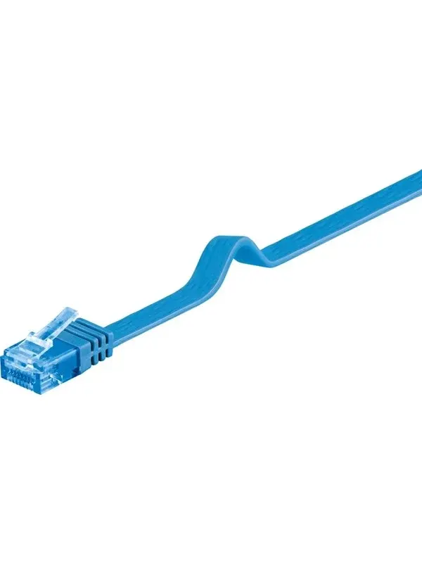 Pro LAN CAT 6A U/UTP flat - Blå - 1m