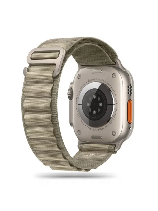 Tech-Protect Nylon Pro Strap for Apple Watch 4 / 5 / 6 / 7 / 8 / 9 / SE / Ultra 1 / 2 (42/44/45/49 mm) - Titanium Olive