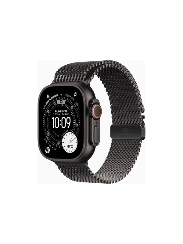 Apple Watch Ultra 3 GPS + Cellular 49mm Black Titanium Case with Black Titanium Milanese Loop - Small