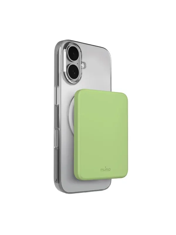 Puro 4200mAh ultra-thin power bank compatible with MagSafe USB-C - green - 4200 mAh
