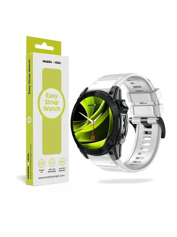 Mobile Origin Easy Strap Silicone Watch 20mm White