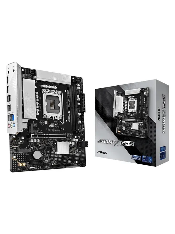ASRock H810M-X Gen5 Moderkort - Intel H810 - Intel LGA1851 - DDR5 RAM - Micro-ATX