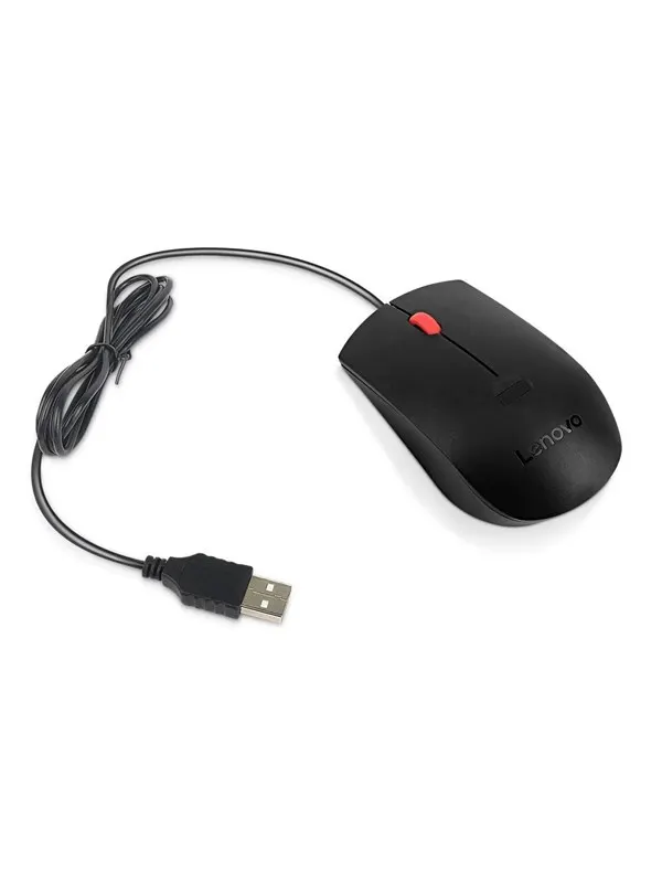 Lenovo - mouse - USB-A - black - Mouse - Optic - 3 knappar - Svart