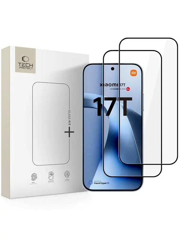 Tech-Protect Glass Fit+ 2-Pack Tempered Glass for Xiaomi 17T - Black