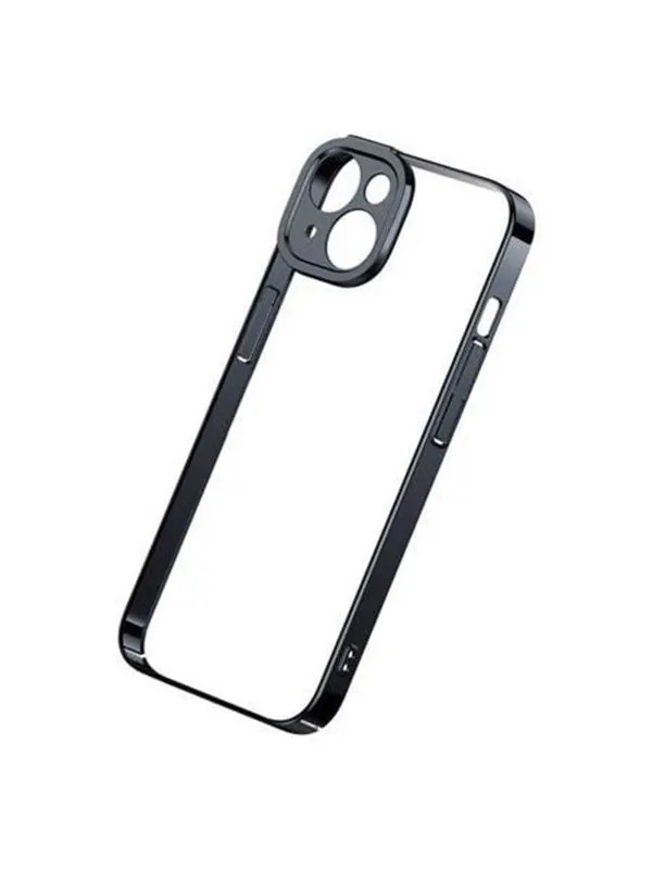 Baseus Glitter Transparent Case and Tempered Glass set for iPhone 14 Plus (black)