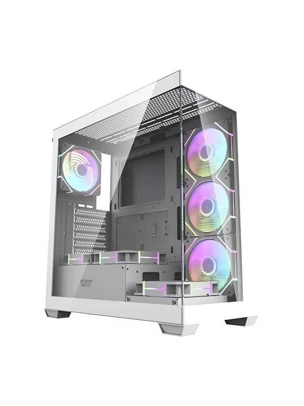 Darkflash Computer case DS900 (white) + 7 ARGB Fans - Chassi - Miditower - Vit