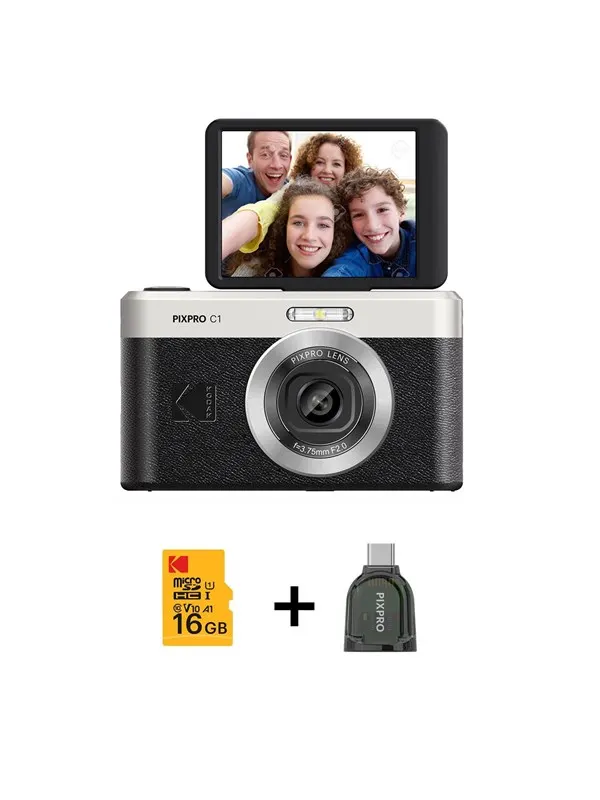 KODAK Pixpro Friendly Zoom C1 Black + Dongle - Compact Digital Camera