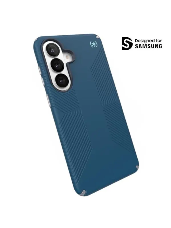 Speck Presidio2 Grip Magnet - Samsung Galaxy S26+ MagSafe Case - Deep Sea/Silver Metallic/Spell Blue