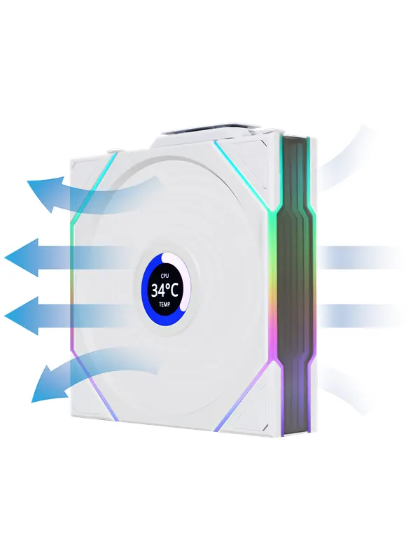 Lian Li UNI FAN TL Wireless LCD Reverse 3 pack - Chassi fläkt - 120mm - Vit - 33 dBA