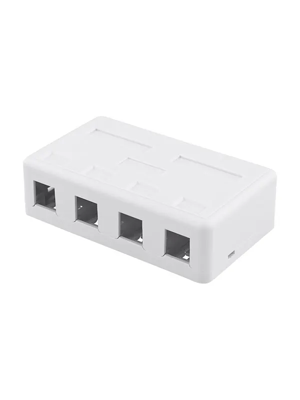 Deltaco Surface Mount Box For Keystone 4 ports White
