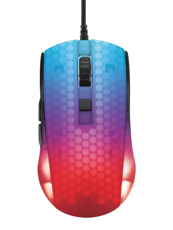 Deltaco GAMING DM310 Transparent RGB Ultralight Wired - Gamingmus - 6 knappar - Svart