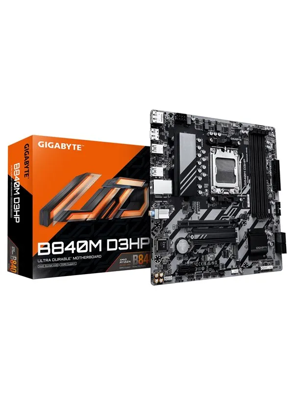 GIGABYTE B840M D3HP Moderkort - AMD B840 - AMD AM5 - DDR5 RAM - Micro-ATX