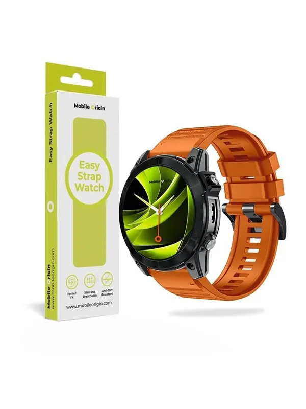 Mobile Origin Easy Strap Silicone Watch 22mm Orange