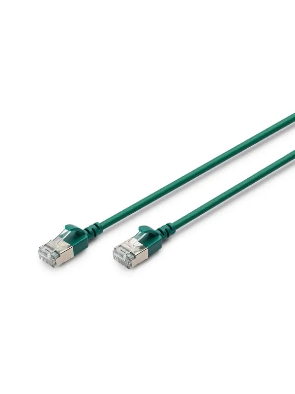 DIGITUS CAT 6A F-FTP Slim Patch Cord - Grön - 1m