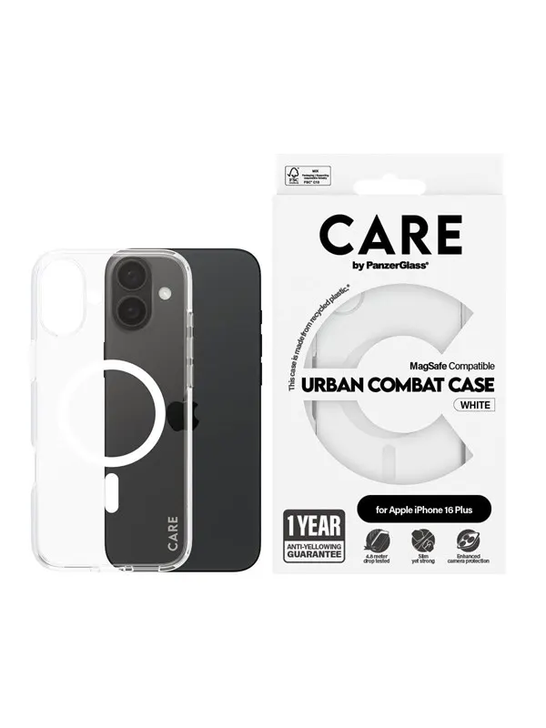 CARE by PanzerGlass Case Flagship White MagSafe iPhone 16 Plus