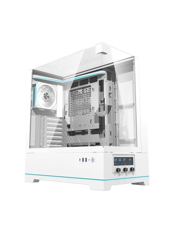 Darkflash DY450 PRO computer case with fan (white) - Chassi - Miditower - Vit