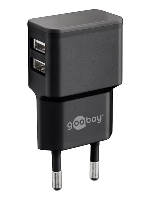 Goobay Dual USB charger 2.4 A (12W) black