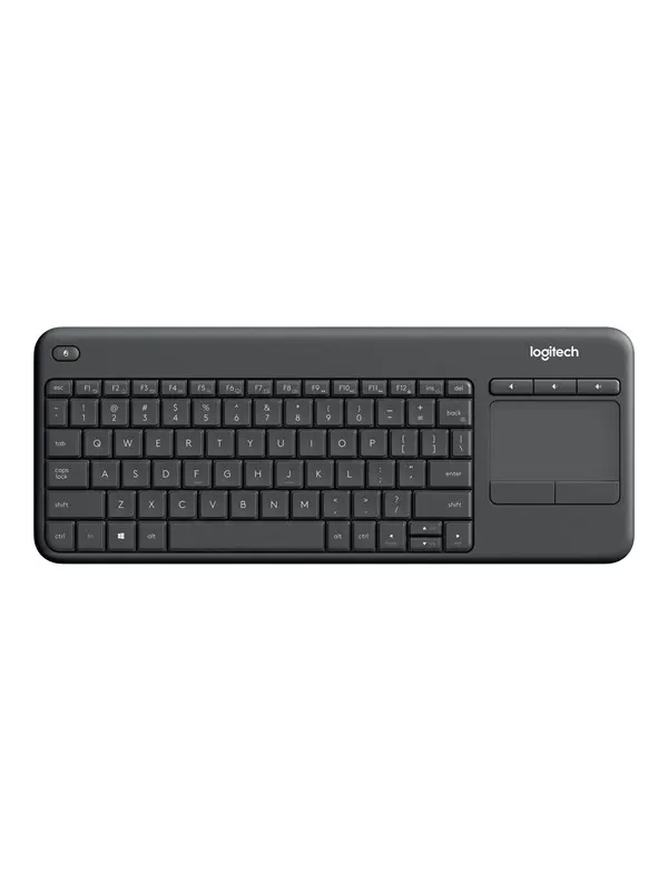 Logitech K400 Plus Ergonomic Wireless Touch - Tangentbord - Tjeckiska - Svart