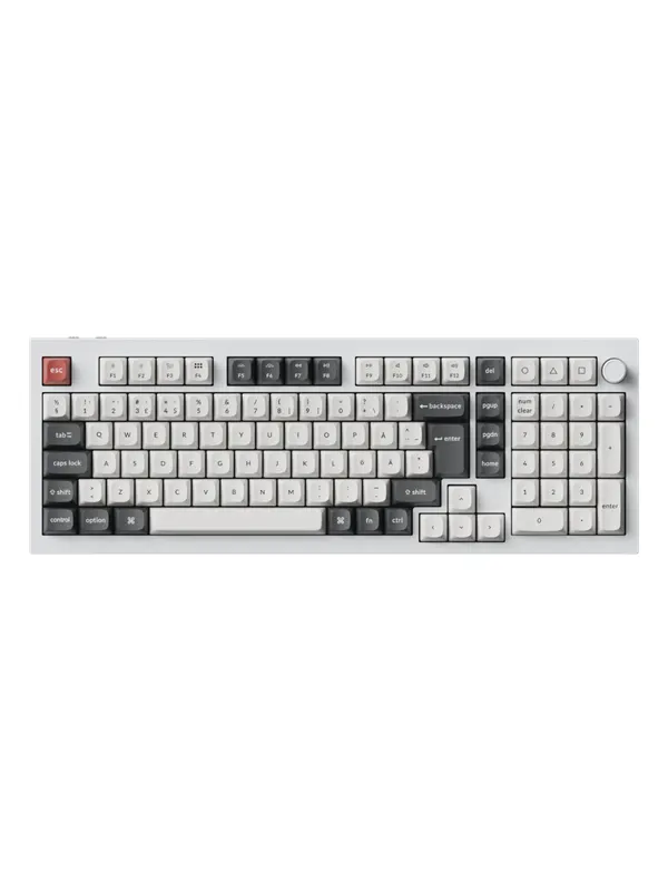 Keychron Q5 Ultra 96% 8K Wireless Tri-Mode - POM Brown - Gaming Tangentbord - Nordisk - Vit