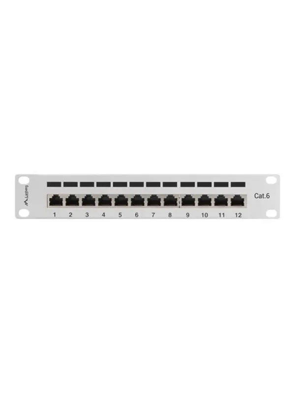Lanberg PPF6-9012-S Patch Panel 12-Port 1U 10" Cat6 FTP Shielded Grey