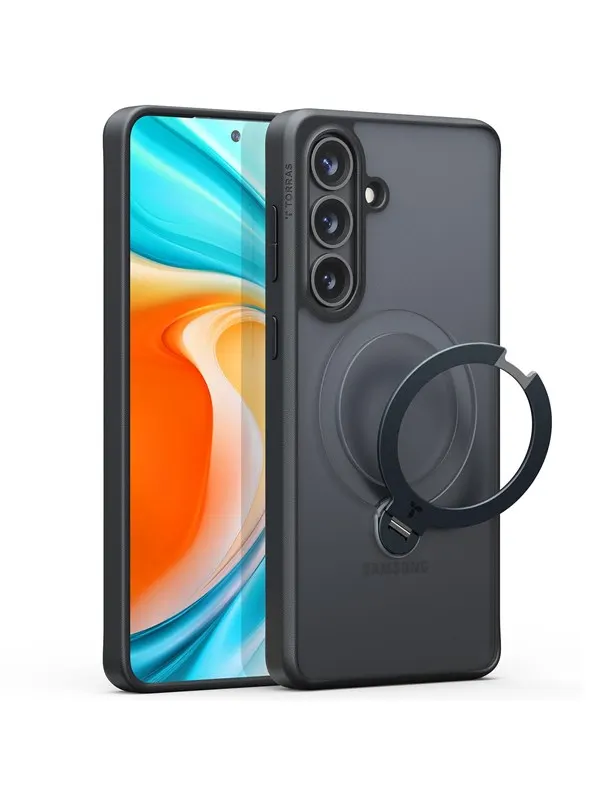 Torras Ostand Q3 Spin - obsidian black - Samsung Galaxy S26+