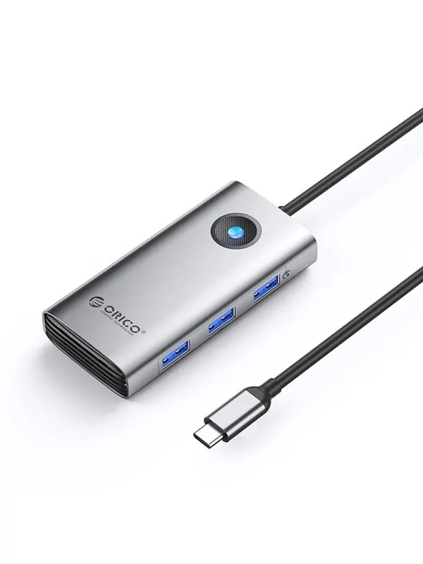ORICO PW11 6in1 USB-C Docking Station 3x USB-A 3.0 1x USB-C PD 100W 1x HDMI 4K 30Hz 1x RJ45 2.5G Ethernet - Gray USB Hub - USB 3.0 - 6 porte - Grey