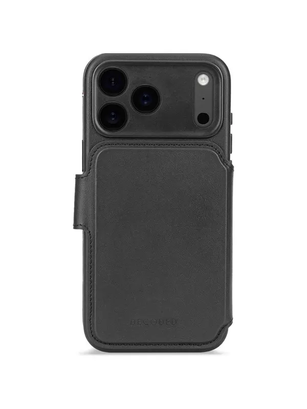 Decoded - Leather Detachable Wallet for iPhone 17 Pro Max - Black