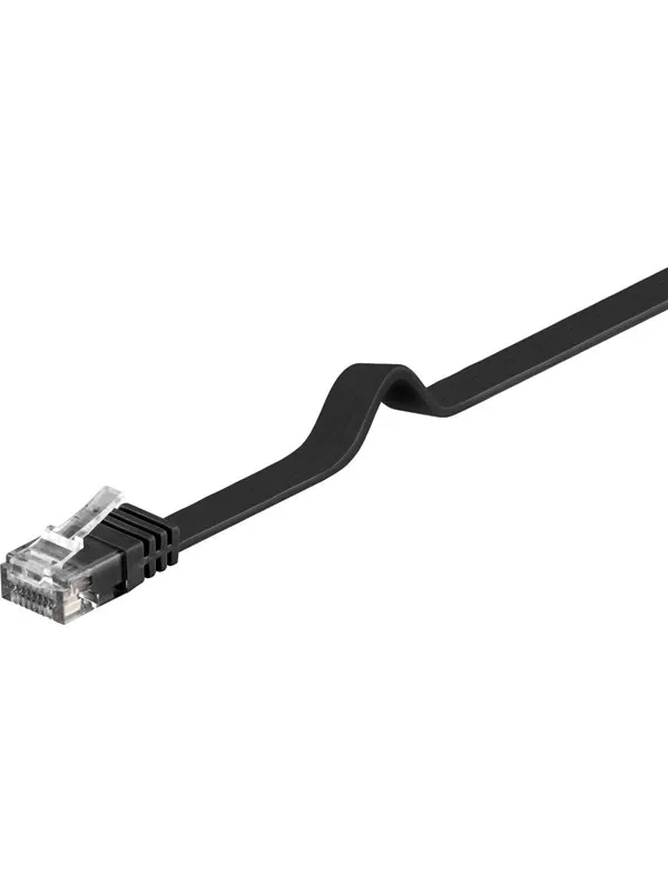 Pro LAN CAT 6 Flat U/UTP - Svart - 1m