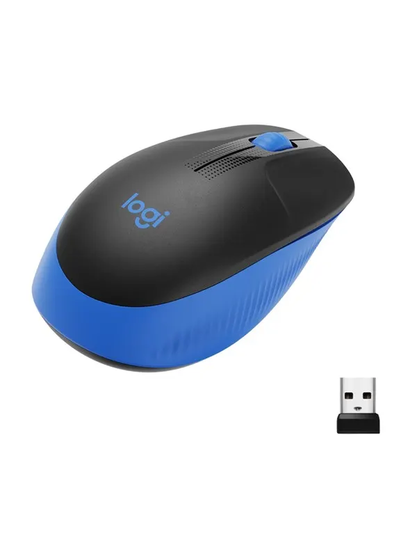 Logitech M190 Trådlös Optisk Datormus i Fullstorlek - Blå - Mouse - Optic - 3 knappar - Blå