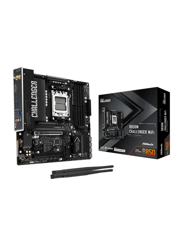 ASRock B850M Challenger WiFi Moderkort - AMD B850 - AMD AM5 - DDR5 RAM - Micro-ATX